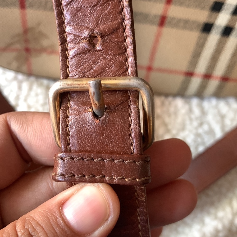 Burberry Tan and Brown Check Crossbody Bag - Well Loved - Picture 12 of 16
